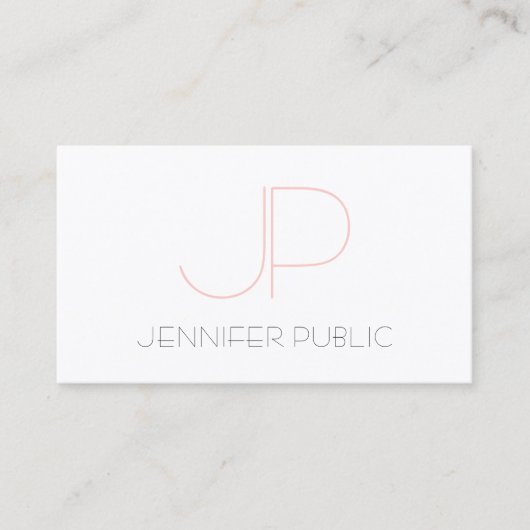Sophisticated Monogram Lief Ontwerp Modern Luxe Visitekaartje (Voorkant)