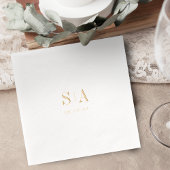 Sophisticated monogram minimalist wedding folie servetten