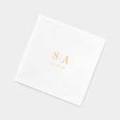 Sophisticated monogram minimalist wedding folie servetten (Links)