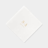 Sophisticated monogram minimalist wedding folie servetten (Rechts)