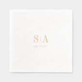 Sophisticated monogram minimalist wedding folie servetten (Voorkant)