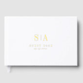 Sophisticated monogram minimalist wedding gastenboek (Voorkant)