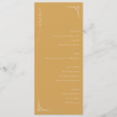 Sophisticated Mustard Yellow Minimalist Wedding Me Menu (Voorkant)