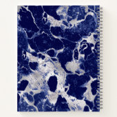 Sophisticated Navy Blauw Marmer Zilveren Agaat Notitieboek (Achterkant)