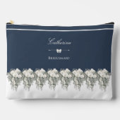 Sophisticated Navy Blue Orchide Bruidsmeisje Pouch Etui (Voorkant)