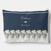 Sophisticated Navy Blue Orchide Bruidsmeisje Pouch Etui (Achterkant)
