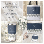 Sophisticated Navy Blue Orchide Bruidsmeisje Pouch Etui