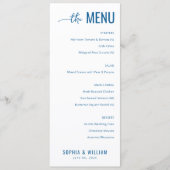 Sophisticated Navy Bruiloftsmenu Menu (Voorkant)