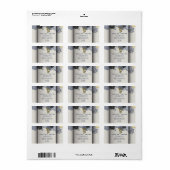 Sophisticated Navy en Geel Bloemen Adres Label (Full Sheet)