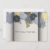 Sophisticated Navy en gele bloemen aankondiging (Voorkant)