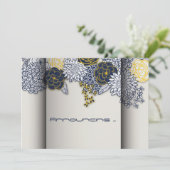 Sophisticated Navy en gele bloemen aankondiging (Staand voorkant)
