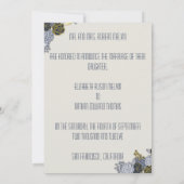 Sophisticated Navy en gele bloemen aankondiging (Achterkant)