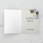 Sophisticated Navy en Gele Bloemen Dank U 2 Bedankkaart (Binnen)