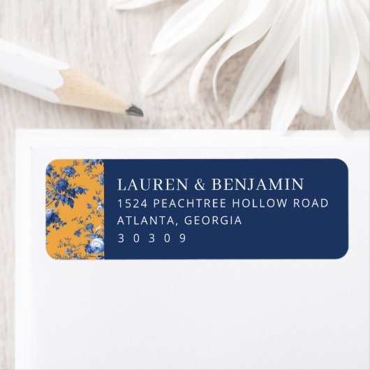 Sophisticated Navy Floral Etiket (Insitu)
