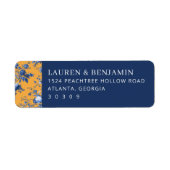 Sophisticated Navy Floral Etiket (Voorkant)