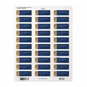 Sophisticated Navy Floral Etiket (Full Sheet)