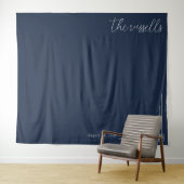 Sophisticated Navy Geometric Lines Wandkleed (In Situ (horizontaal))