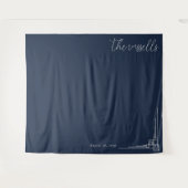 Sophisticated Navy Geometric Lines Wandkleed (Voorkant (horizontaal))