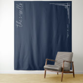 Sophisticated Navy Geometric Lines Wandkleed (In situ)