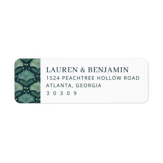 Sophisticated Navy Leaf Motions Etiket (Voorkant)