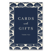 Sophisticated Navy Seashell Border Kaart (Achterkant)