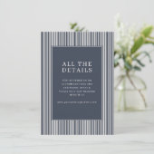 Sophisticated Navy Stripes Informatiekaartje (Staand voorkant)