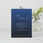 Sophisticated Navy Typographic Informatiekaartje (Staand voorkant)