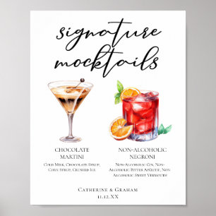 Sophisticated Niet-Alcoholische Trouwfeest Mocktai Poster