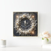 Sophisticated Paper Wreath voor Liefde Vierkante Klok (Huis)