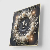 Sophisticated Paper Wreath voor Liefde Vierkante Klok (Hoek)