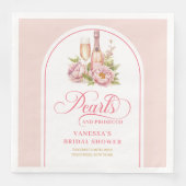 Sophisticated Pearls and Prosecco Bridal Shower Servet (Voorkant)