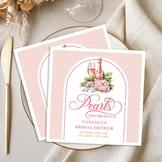 Sophisticated Personalized Blush and Gold Napkin Servet