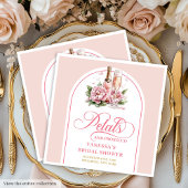 Sophisticated Petals and Prosecco Bridal Napkins Servet