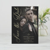 Sophisticated Photo Engaged Couple Wedding Covid19 Save The Date (Staand voorkant)