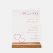 Sophisticated Pink Minimalist Beverage Menu Acryl Bord (Voorkant)