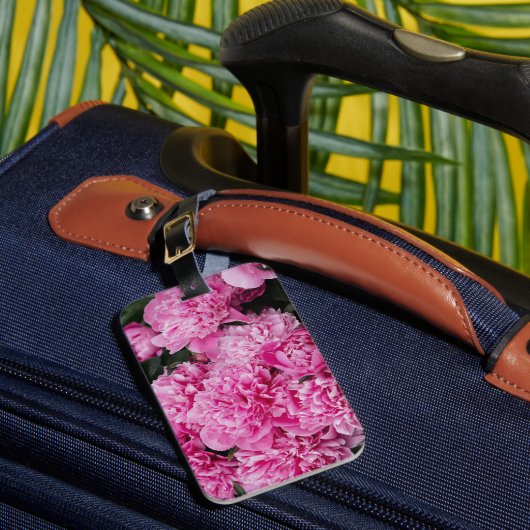 Sophisticated Pink Peony Bagagelabel (Voorkant Insitu 1)