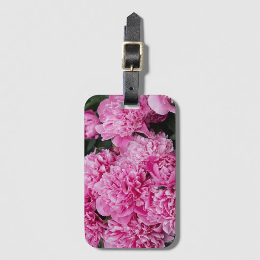 Sophisticated Pink Peony Bagagelabel (Voorkant (verticaal))