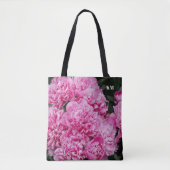 Sophisticated Pink Peony Macro Monogram Tote Bag (Voorkant)