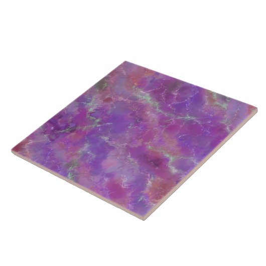 Sophisticated Pink, Purple And Silver Marble Tegeltje (Zijkant)