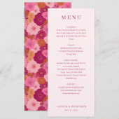 Sophisticated Pink Serif Wedding Menu (Voorkant / Achterkant)