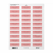 Sophisticated Pink Typographic Etiket (Full Sheet)
