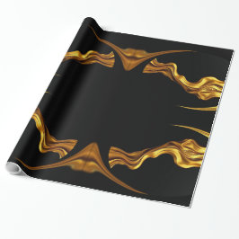 Sophisticated Presentation: Black& & Gold Abstract Cadeaupapier