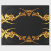 Sophisticated Presentation: Black& & Gold Abstract Cadeaupapier (Vlak)