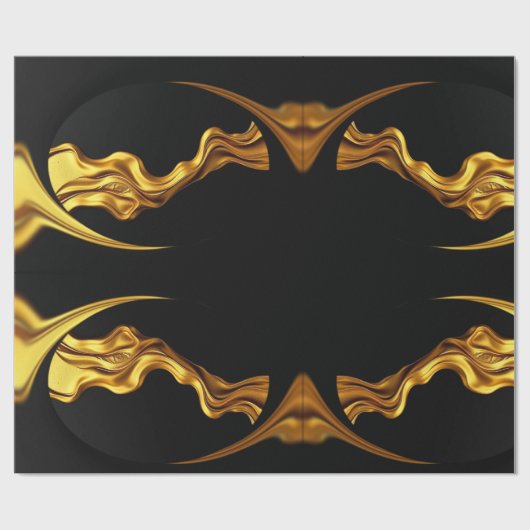 Sophisticated Presentation: Black& & Gold Abstract Cadeaupapier (Vlak)