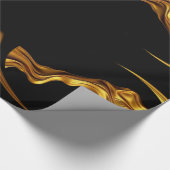 Sophisticated Presentation: Black& & Gold Abstract Cadeaupapier (Hoek)