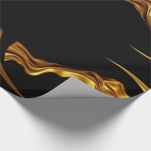 Sophisticated Presentation: Black& & Gold Abstract Cadeaupapier (Hoek)