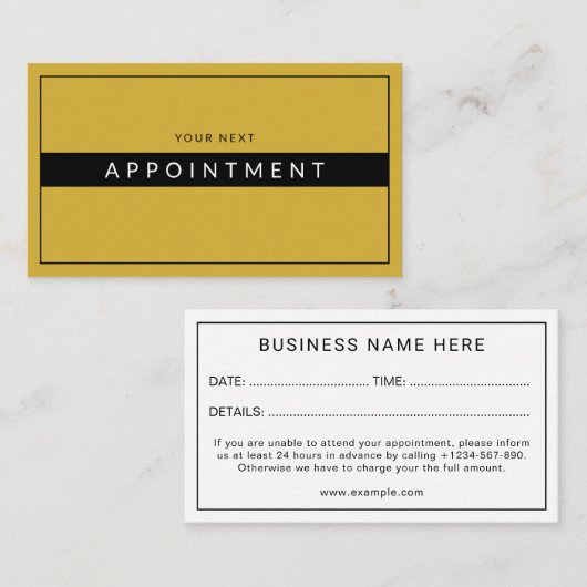 Sophisticated Professional Elegant Afsprakenkaartje (Voorkant / Achterkant)