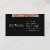 Sophisticated Professioneel Roos Goud Marmer Custo Visitekaartje (Achterkant)