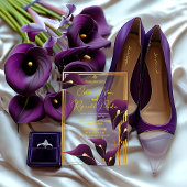 Sophisticated Purple Calla Lily Wedding Acryl Uitnodigingen