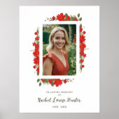 Sophisticated Red Floral Garland In Loving Memory  Poster (Voorkant)